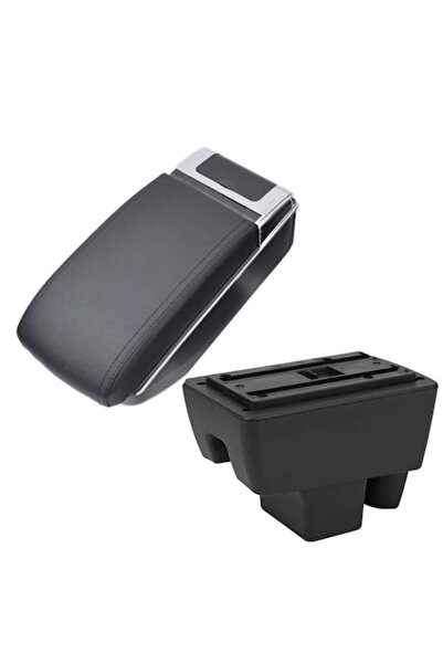 AVR Armrest for Skoda Fabia 1 (08.1999-03.2008) model 7H, black faux leather, USB ports