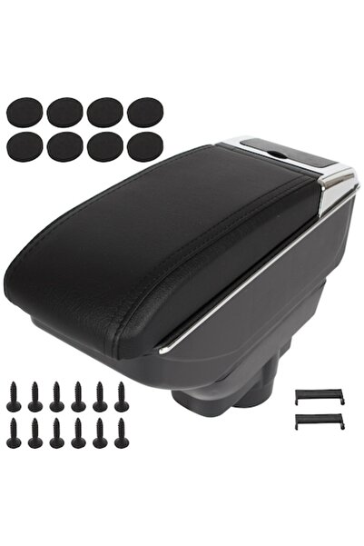 M MODECAR Armrest + kit for Opel Corsa D 2006-2014, black eco-leather, installation kit included