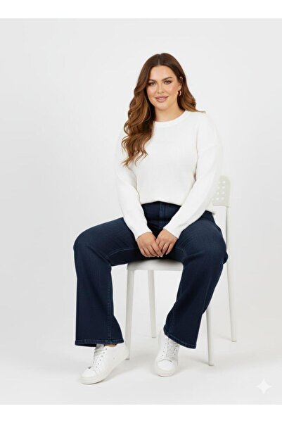 Işşıl 715-Plus Size Flared Stretch Denim Pants