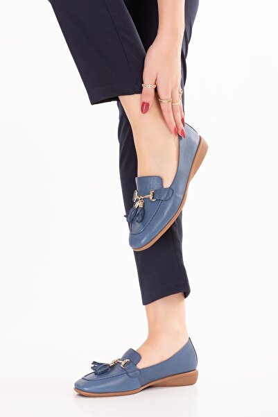 Gondol Genuine Leather Flexible Comfortable Sole Soft Leather Comfortable Loafer Alb.228 Blue