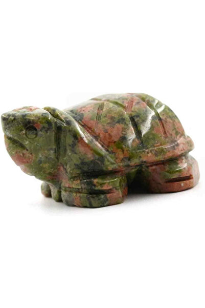 craftmystic Figurină broască țestoasă Unakite de 4 cm, realizată din cristal ...