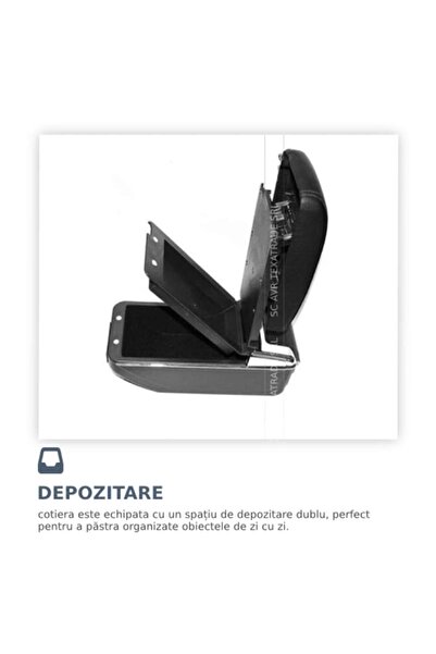 AVR Armrest for Suzuki Vitara 4 IV (from 02.2015), model 7H, black faux leather, with USB ports