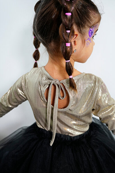 DUCA KIDS Sparkly Long Sleeve Bodysuit Tutu Girls' Dress