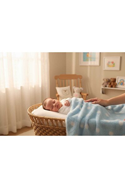 Berço Baby Welsoft Spotted Baby Blanket 85X90 Blue