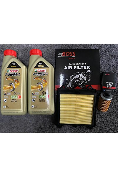BOSS BAJAJ PULSAR NS200-R200 BAKIM SETİ ( HAVA FİLTRESİ- YAĞ FİLTRESİ - YAĞ 2LT )