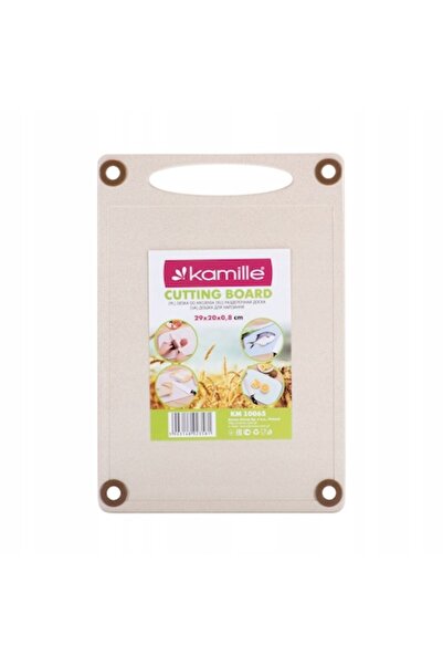 Kamille Kitchen Cutting Board, Plastic, 29x20x0.8 cm, Beige