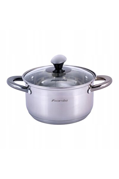 Kamille Stainless steel pot 2.0 L with glass lid, Kamille, 18 cm, induction, easy to clean