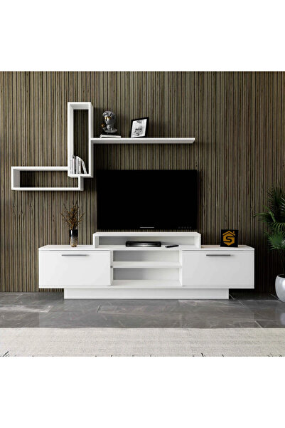 Stylish Home Table set with white TV stand - SH10