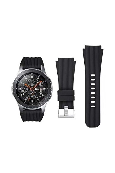 Promass سوار بديل من السيليكون الصلب لساعة سامسونج جالاكسي، أسود