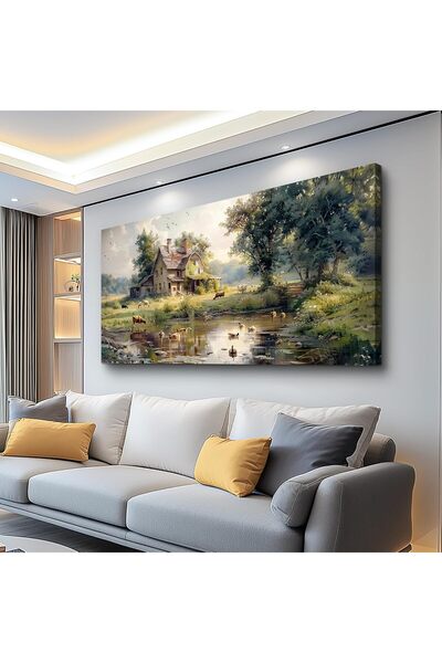 Emoda home Trove لوحة جدارية للمزرعة على القماش (60×120 سم مؤطرة) - ديكور جدا...