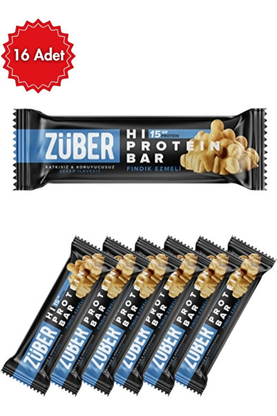 Züber Fındık Ezmesi Protein Bar 45 G x 16 Adet