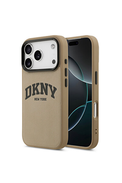 Dkny iPhone 17 Pro Max Uyumlu Kılıf Orjinal Lisanslı M-safeli PU Deri Kabartm...
