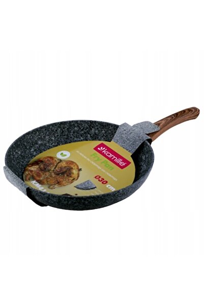 Kamille Universal Frying Pan, 30 cm, Wood-Effect Design, Aluminum, Non-Stick,...