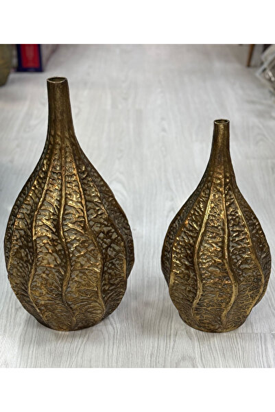 Tekart 2'Lİ TELKARİ ESKİTME VAZO 60-50 CM