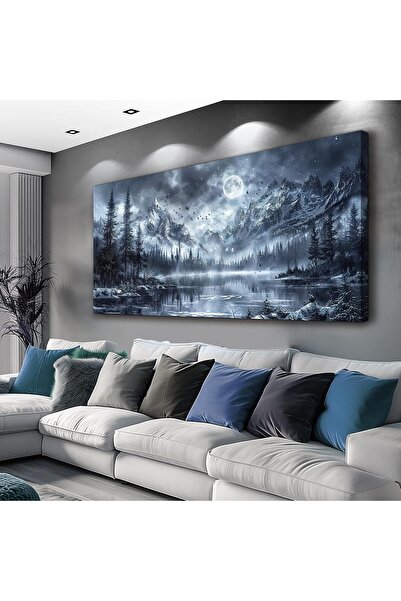 Emoda home Trove لوحة قماشية لمنظر طبيعي للغابة السوداء (60×120 سم مؤطرة) – ل...