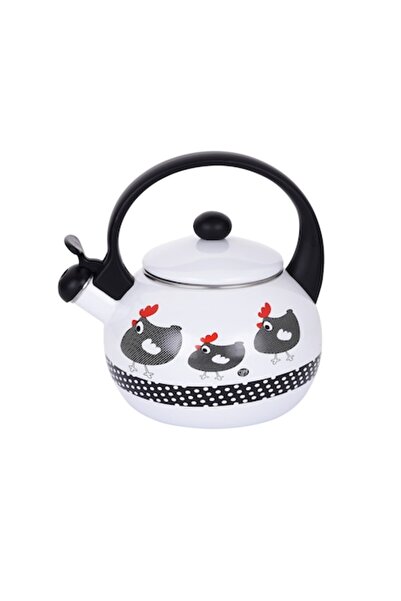 Kamille Ibrik din oțel emailat, model tradițional, 2,2 l, compatibil cu induc...