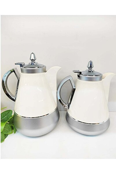 Generic ترمس حراري قطعتين زجاج داخلي سعة 1 لتر للشاي والقهوة - عصري بمقبض (يح...