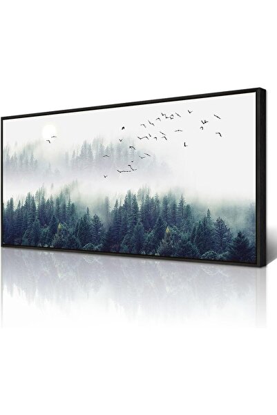 Emoda home Trove لوحة فنية جدارية من قماش غابة الضباب (60×120 سم مؤطرة) - لوح...