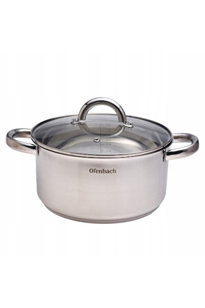 Kamille Oală din oțel inoxidabil 4,0 l cu capac de sticlă, 22 cm, potrivită pentru toate plitele