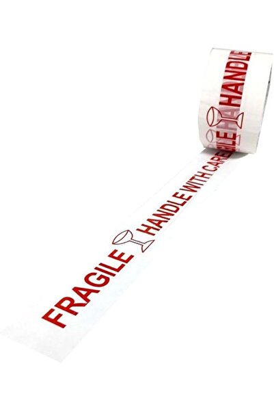 Promass Fragile Tape [1 Roll] 48mm x 60 Yards - Heavy Duty Handle With Care Warning Tape