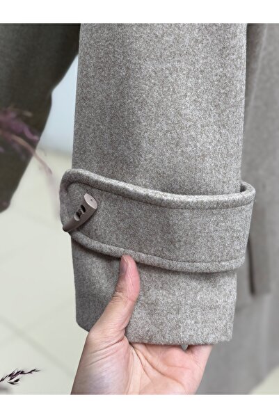 BENAHOLL Alisa Double Pocket Scarf Coat-En2200 Mink