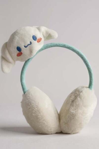 TAKIŞTIR Children's Plush Headphones with White and Blue Color Teddy Bear Figure