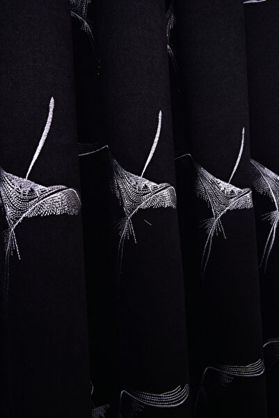 Setekshome Κουρτίνα φόντου με κέντημα Phoenix Μαύρη