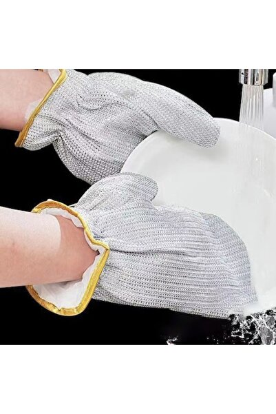 Fabrilux Mănuși de curățare a sârmei din inox cu 2 lavete, 24x14cm și 15x15cm...