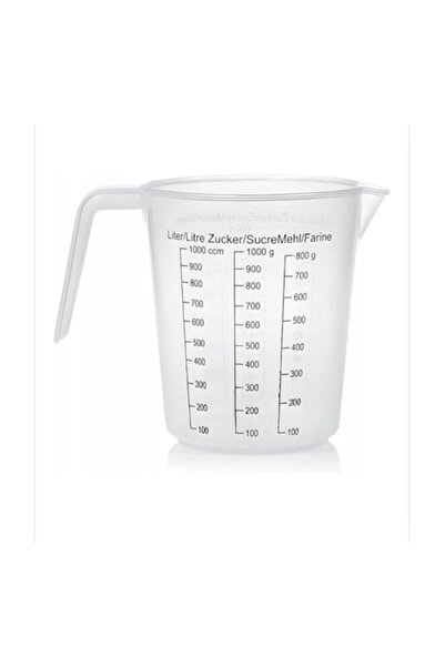Fabrilux Cană gradată transparentă din plastic 1000 ml cu marcaje g și ml -
