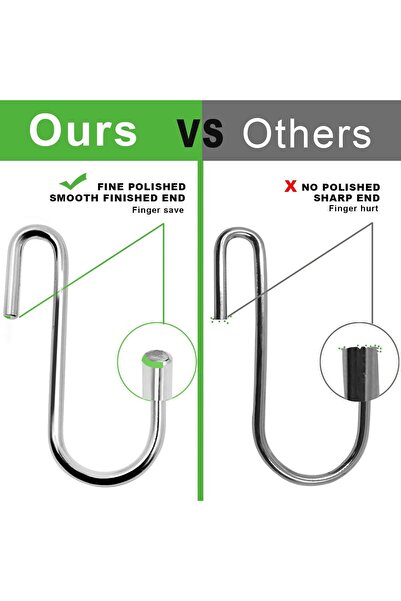 Generic ESFUN 30-Piece Heavy-Duty S-Hooks, Steel Alloy, Silver (S/Round/30PCS)