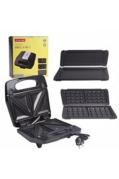 Kamille KM-6724 Aparat de făcut sandwich-uri 3 în 1, Plăci antiaderente, 800 W