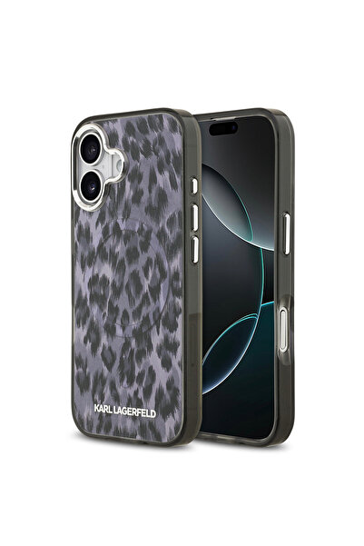 Karl Lagerfeld iPhone 17 UyumluKılıf Lisanslı M-safe Şarj Özellikli IML Leopa...