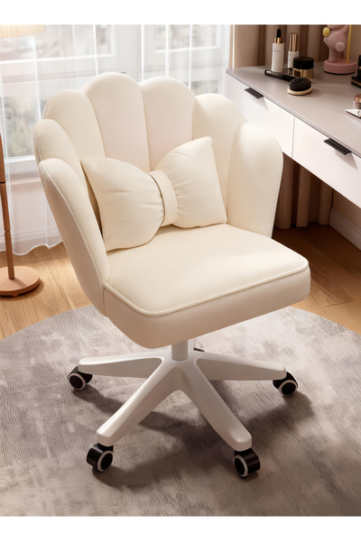 Generic Petal Vanity Chair for Women Ergonomic, 360° Swivel, Multiuse as Computer/Office/Makeup Chair