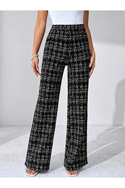 Kanonik Education Women's High Waist Wide Leg Woven Pants