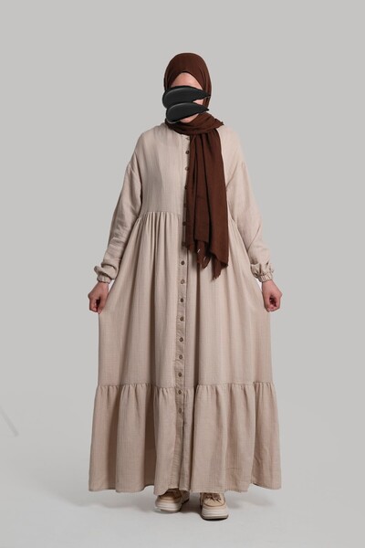 Emare Φόρεμα μουσελίνας με κουμπιά σε όλο το μήκος