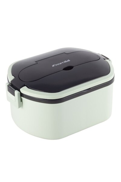 Kamille Lunch box set 750 ml, Kamille, pink/gray/white, 21x15.5x10 cm