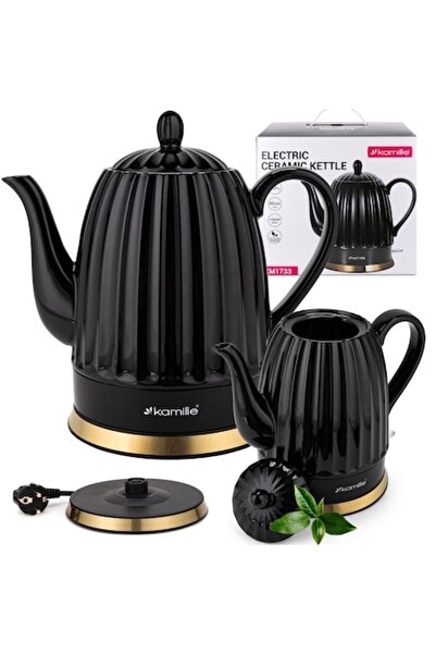Kamille Cordless electric kettle, Ceramic, 1500W, 1.5L, black, KM1733