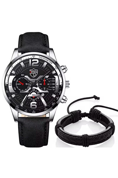 1way Stylish men's watch with a leather strap