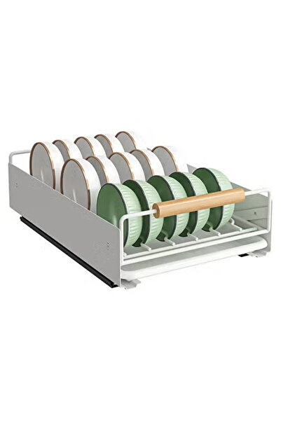 KEKE Built In Pull Out Bowl Storage Rack Drawer Style Organizer for Kitchen Cabinet