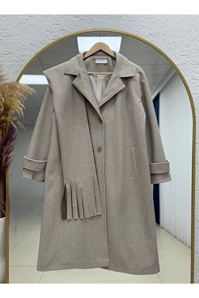 BENAHOLL Alisa Double Pocket Scarf Coat-En2200 Mink