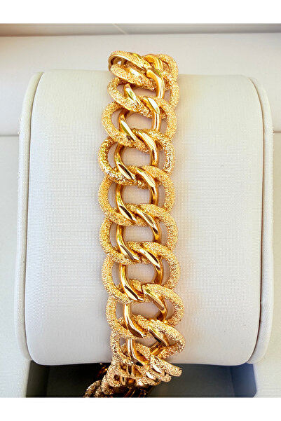 ATLASAKSESUARR 22 Ayar Altın Kaplama Kuyumcu Model Samanyolu Kalın Bileklik