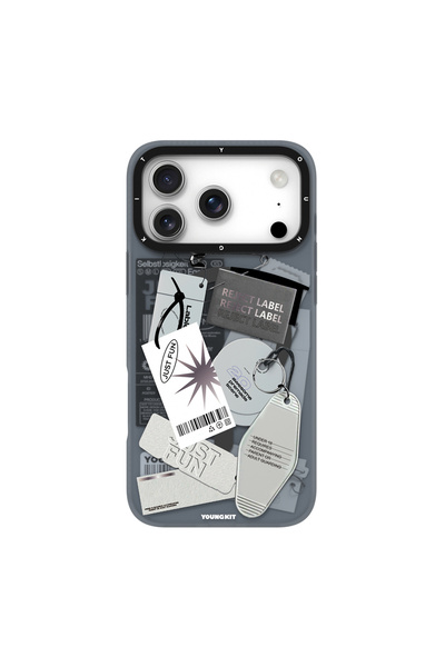 Youngkit iPhone 17 Pro Uyumlu Kılıf M-Safe Şarj Özellikli Different Dimension Serisi Kapak Gri