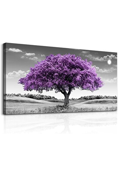 Emoda home Trove لوحة جدارية من قماش شجرة أرجوانية (60 × 120 سم مؤطرة) - لوحة...