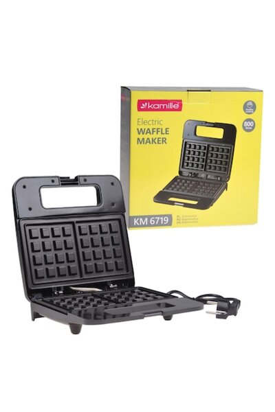 Kamille KM-6719 Waffle Maker, non-stick plates, 800W, stainless steel, 22x22.5 cm