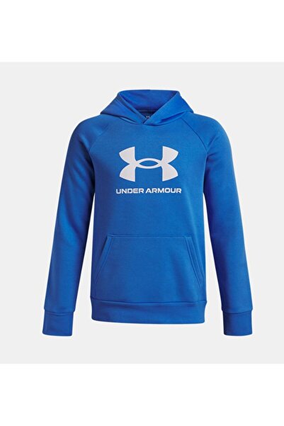 Under Armour Erkek Çocuk UA Rival Fleece Big Logo Kapüşonlu Üst 1379791-402