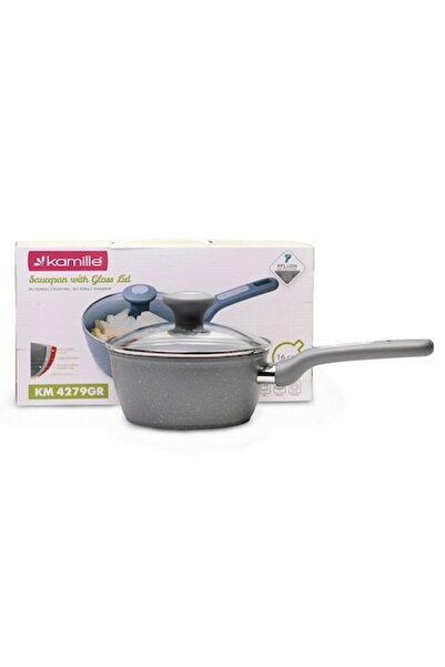 Kamille granite pot with glass lid, 1.2 L, induction, 16 cm