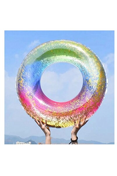 OEM Colac de înot gonflabil pentru adulți și copii, design cu sclipici, 90 cm