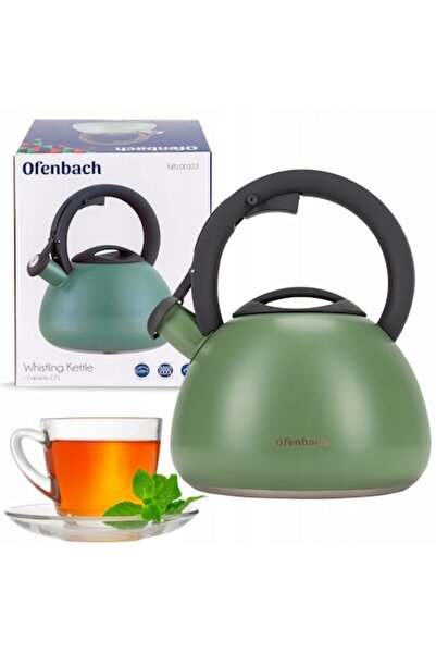 Ofenbach Fierbător tradițional cu fluier de 2,7 l cu fluier automat – compatibil cu gaz și inducție