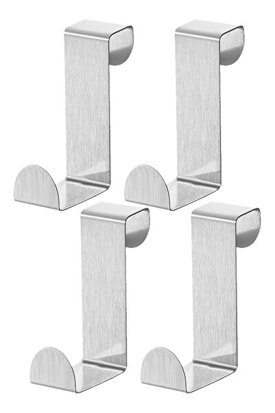 Promass 4PCS Over Door Z-Shaped Stainless Steel Reversible Hooks for Clothes Hats Bags