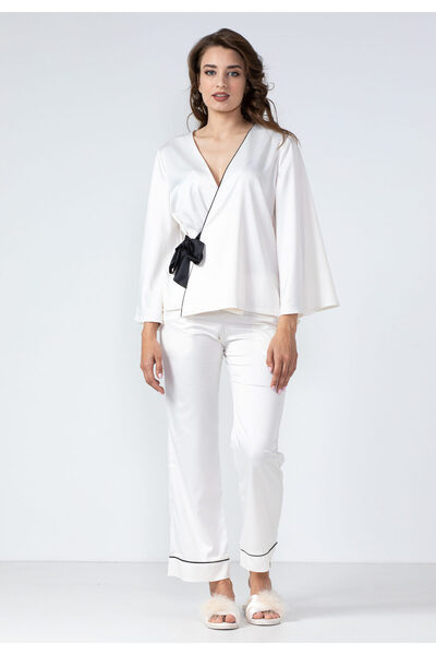 En Privé Elsa Satin Pajama - Ivory